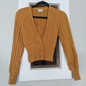 Wilfred New Plunge Front Cardigan in Golden Sun, Size S